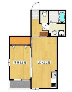 熊本市東区錦ケ丘のアパートの間取り