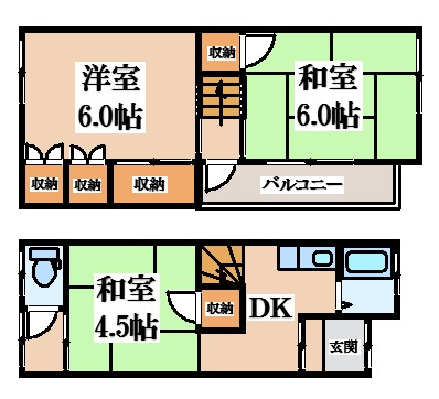 【間取り】 | 花園西町１丁目貸家