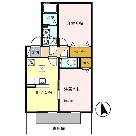 【間取り】 | グレイス藤並 B棟