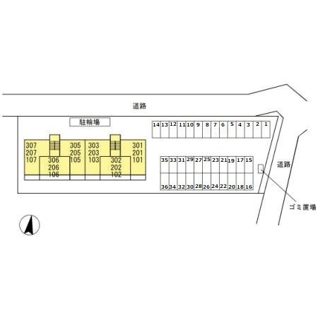 上益城郡益城町大字広崎のアパートの区画図