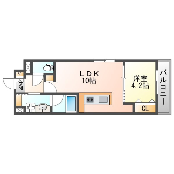 大阪市淀川区三津屋北３丁目の賃貸マンションの間取り