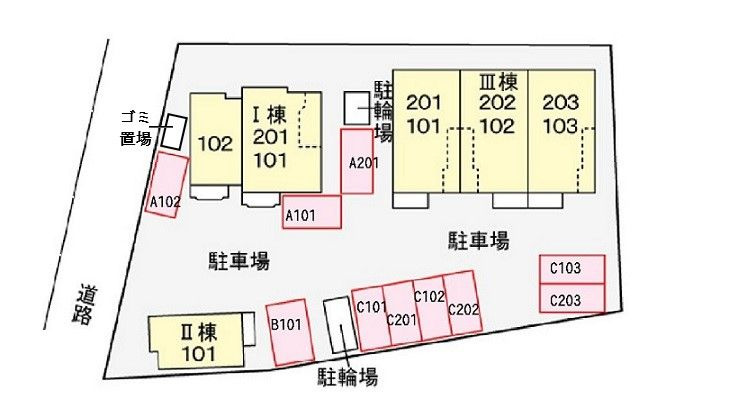 ヴィレッジハウスⅠの区画図