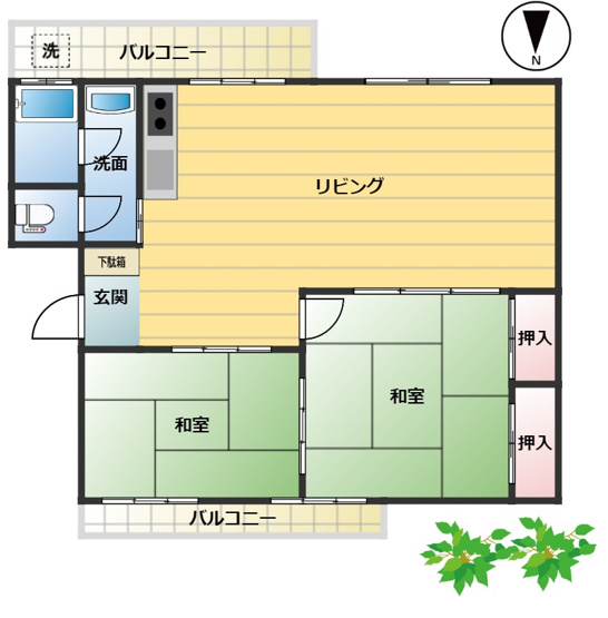 【間取り】 | グランドハイツ園田