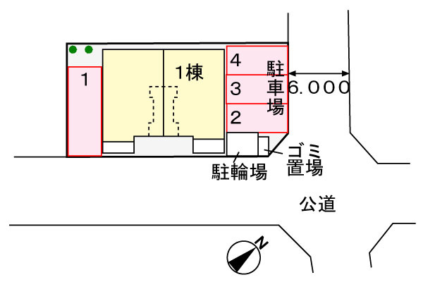 東海市富木島町伏見３丁目のアパートの区画図