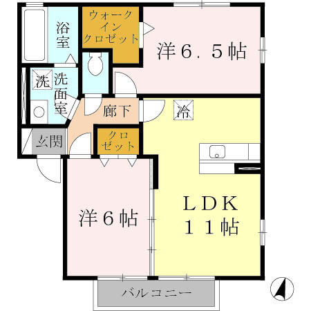 【間取り】 | パストラル福田A棟