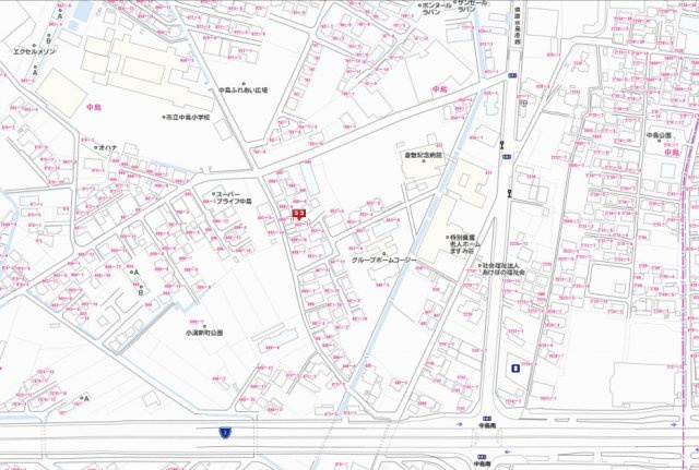 倉敷市中島　売地の地図