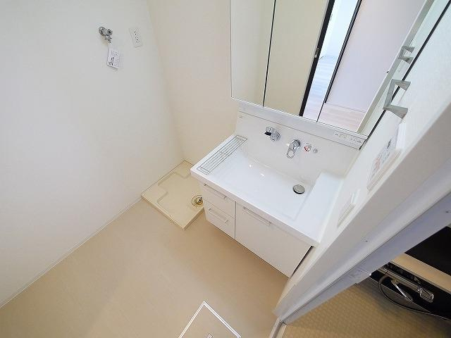 K-TERRACE学研奈良登美ヶ丘　南の洗面所|コンパクトで使いやすい洗面所