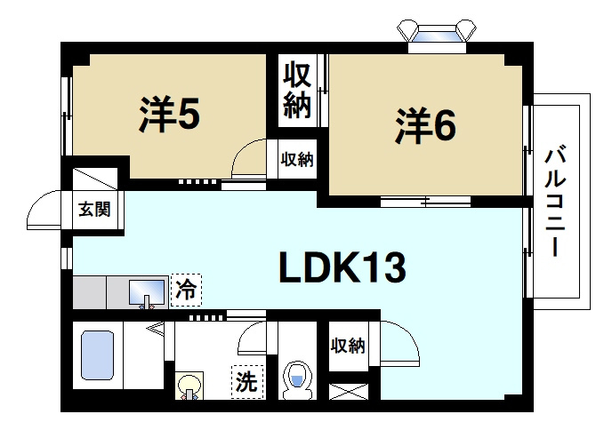 パークヒル光明の間取り|2LDK