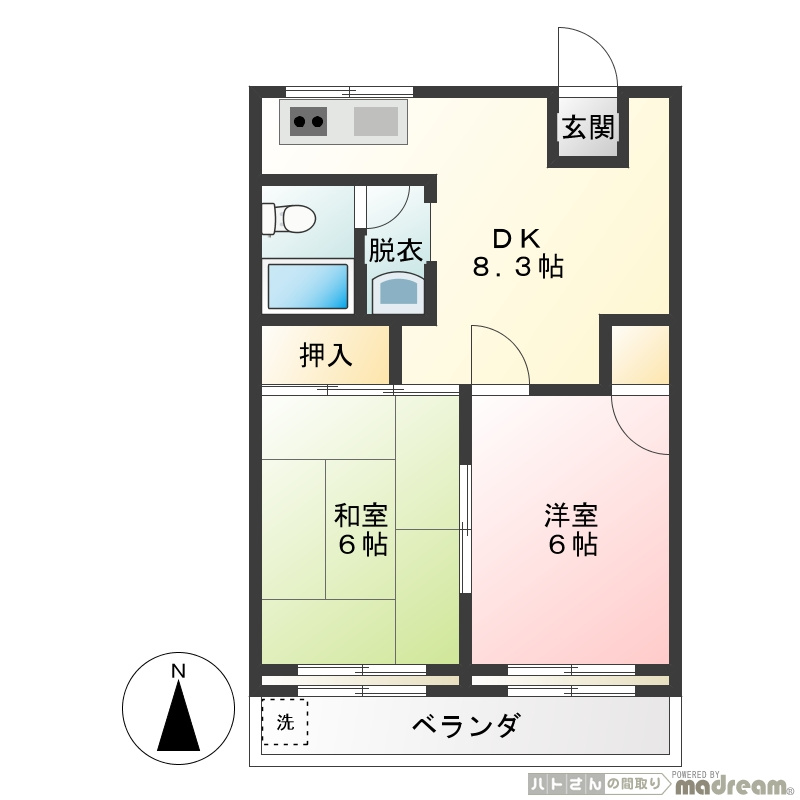 第２竹雪コーポの間取り