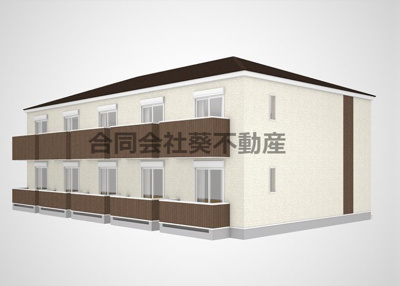 【外観パース】 | メゾフラットあか葉 | 耐震・耐火性能に優れたツーバイフォー工法です