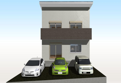【外観パース】 | 高知市旭天神町新築戸建 | プランパース図