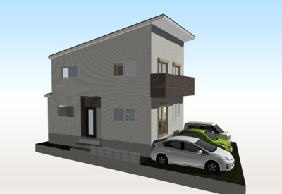 【外観パース】 | 高知市旭天神町新築戸建 | プランパース図