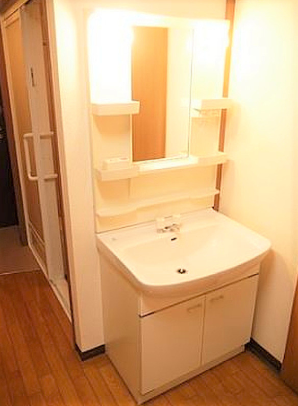 ふれあいハウスの独立洗面台|独立洗面台あり、毎朝おしゃれに忙しい女性の方におすすめです