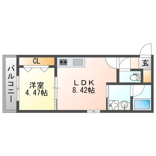 カサーディア加島Ⅱの間取り