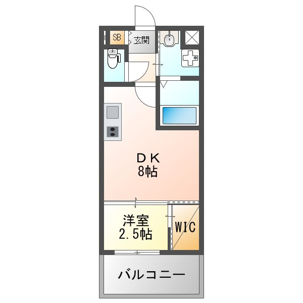 大阪市淀川区新高４丁目の賃貸マンションの間取り