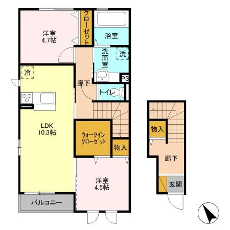 コゥジーコートの間取り