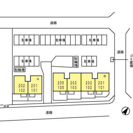 セラリッシュＢ棟の区画図
