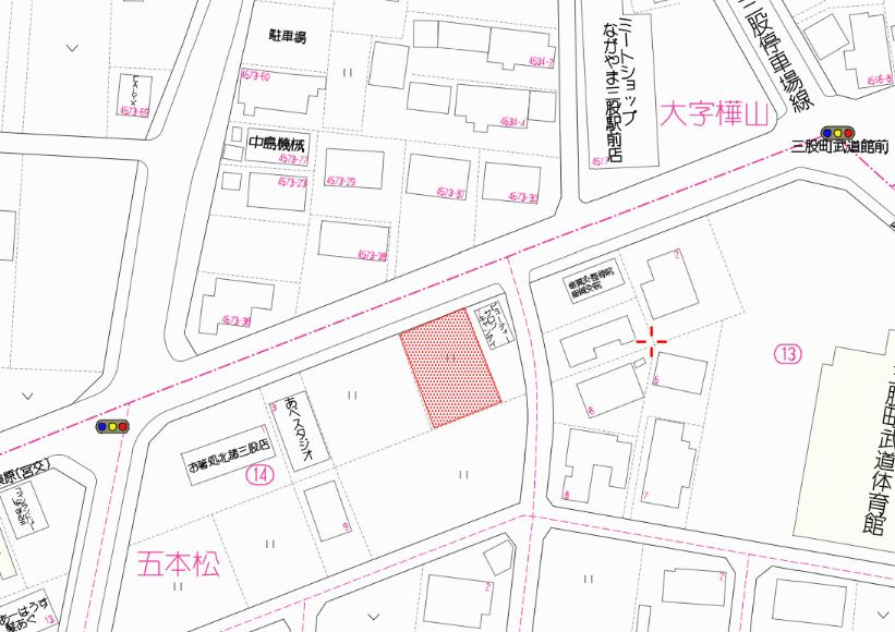 北諸県郡三股町五本松の売地の土地図