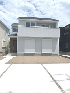 【外観】 | 北方町芝原　新築建売全4棟　残り2棟　南道路につき日当り良好♪お車スペース並列3台可能！耐震等級3