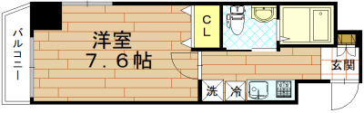 K・CASA大宮（ケ・カーザ大宮）の間取り|横窓無