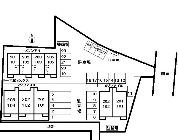メゾンアイⅡの区画図
