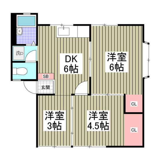 【間取り】 | サン若松２号館