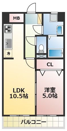 熊本市中央区大江６丁目の賃貸マンションの間取り