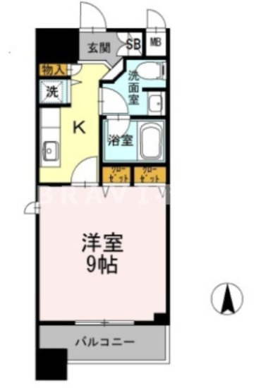 カスタリア堺筋本町　BRAVI不動産の間取り|【カスタリア堺筋本町】