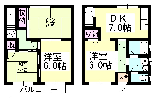 千代田１丁目貸家の間取り
