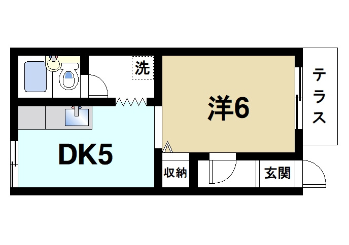 WEST　PADDYの間取り|1DKの間取りゆったりと暮らせます。
