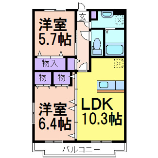【間取り】 | Y&Mラ・フォーレ栄町Ｃ棟 | 掲載写真は同建物・反転タイプのお部屋です。現況優先といたします。
