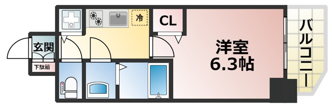【間取り】 | プレサンス扇町駅前