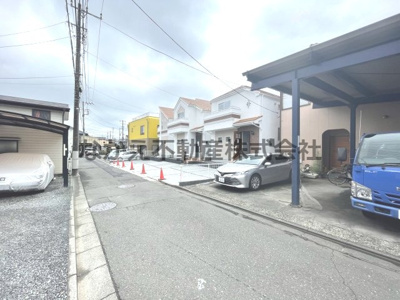 【前面道路含む現地写真】 | 府中市南町3丁目新築戸建て3棟現場1号棟