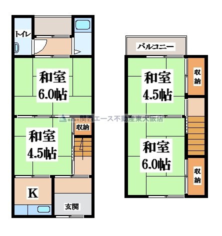 【間取り】 | 若江本町４丁目貸家