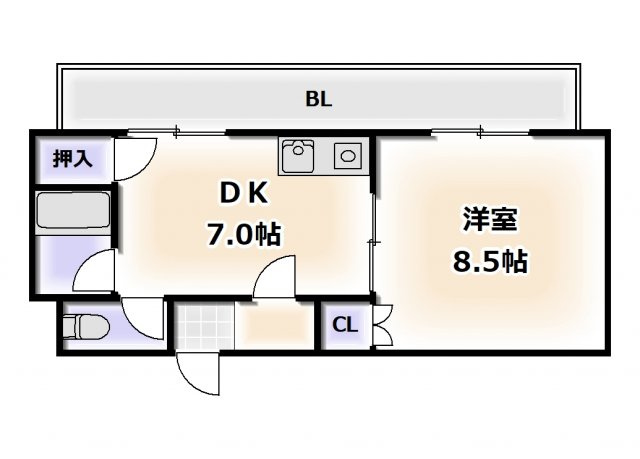 【間取り】 | ビジタル湊町7