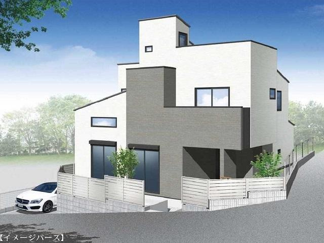 南東角地！ＬＤＫ１８．９帖♪保土ヶ谷区岡沢町　新築戸建ての外観パース|2路線2駅徒歩圏内、子育て世代にうれしい住環境