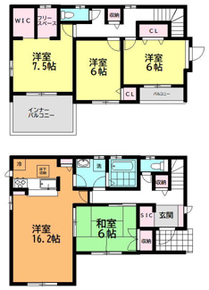 WARAKU宇都宮市西川田東町1期 4号棟 南庭の明るい一戸建てです!