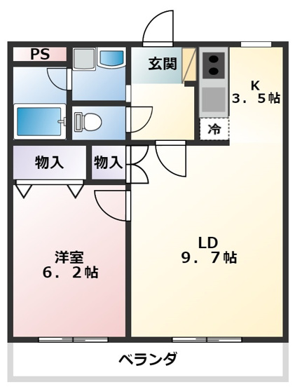 【間取り】 | ロイヤルハイツ五番館 | 使いやすい間取りです。