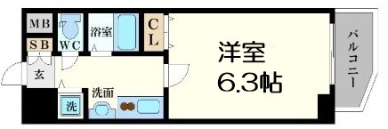 【間取り】 | プレサンス難波リバーオアシス