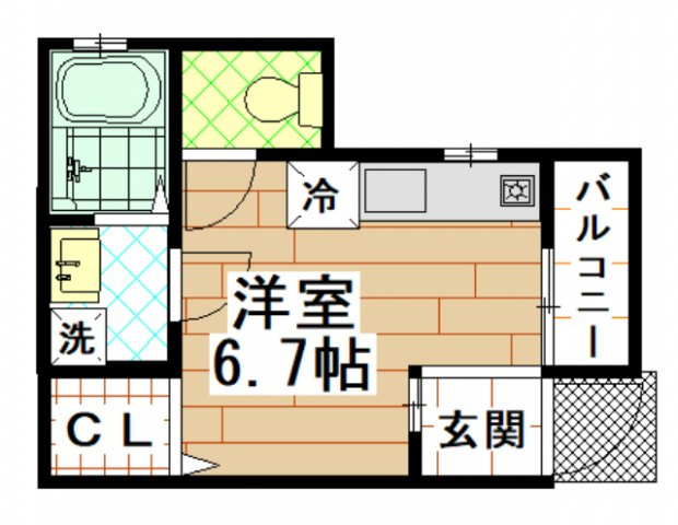 プリッ2ナガセ( 近畿大学 一人暮らし )の間取り