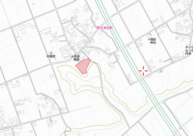都城市野々美谷町の売地の土地図