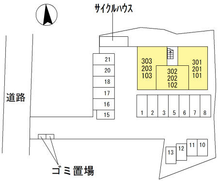 ヴィラクエンティの駐車場