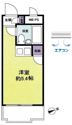 【間取り】 | セントヒルズ椎名町 | 東向きのワンルーム。現在、賃貸中です。