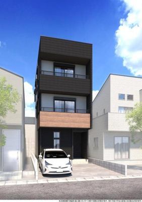 【外観パース】 | MELDIA　瑞穂区宝田町1丁目【仲介料無料】高田小学校・瑞穂ヶ丘中学校　新築一戸建て | 新築戸建の事はマックスバリュで住まい相談へお任せください。