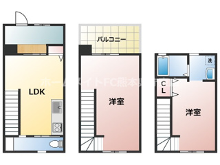熊本市中央区本荘２丁目のアパートの間取り|※現況優先