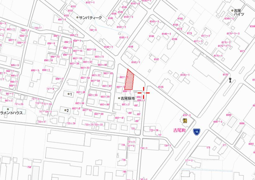都城市吉尾町の売地の土地図