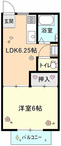 【間取り】 | コーポ西琴芝台