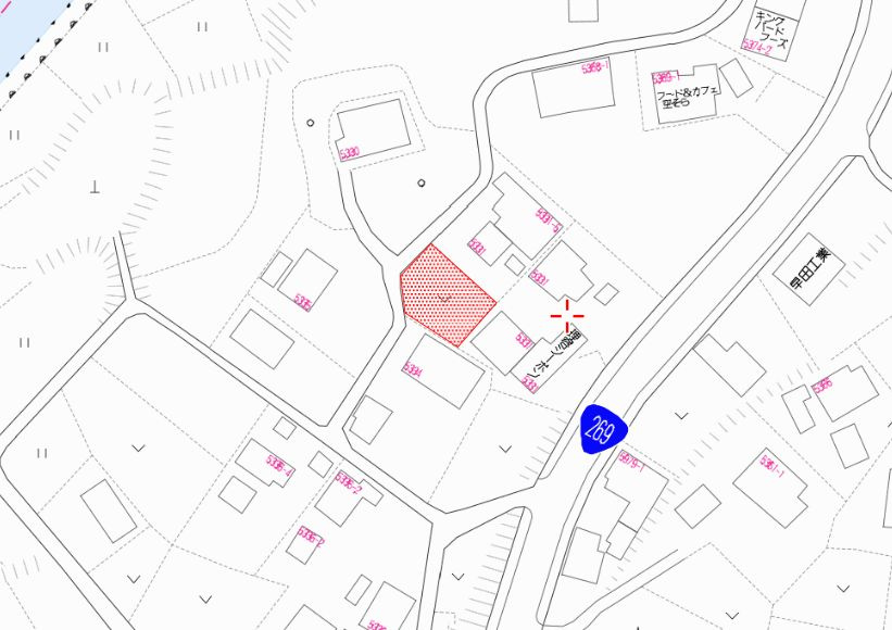 都城市大岩田町の売地の土地図