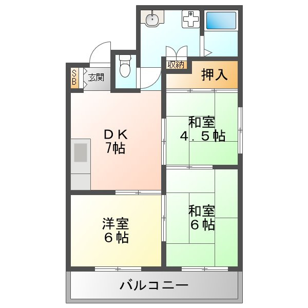 第3北浦ハイツの間取り