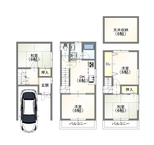 【間取り】 | 右京区嵯峨石ヶ坪町